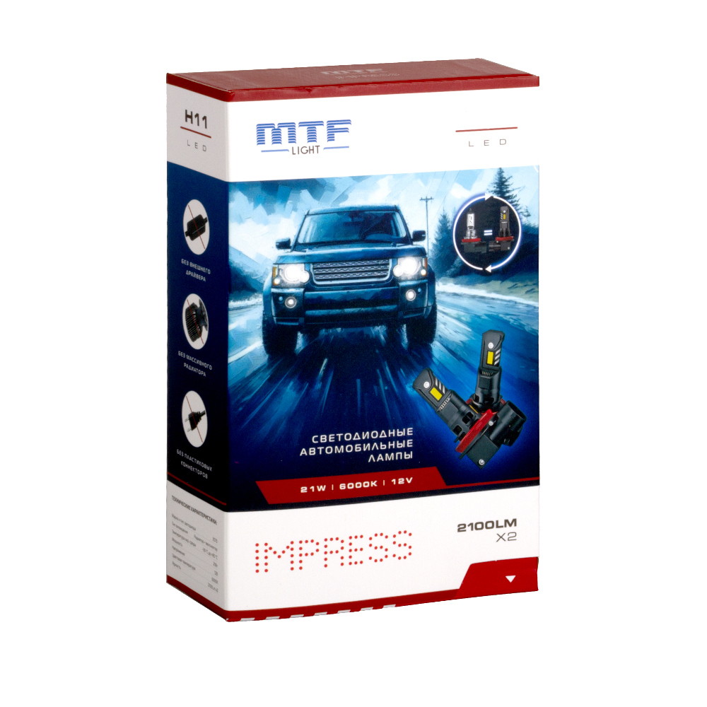 ������������ ����� MTF Light ����� IMPRESS, HB4(9006), 12V, 21W, 2100LM, 6000K,(�����. ������), �-�.