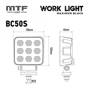 ��������� ������������ MTF LIGHT ����� MAXIMUM BLACK 12-36V, 50W, 5000lm, ECE R10, ����������, ��.