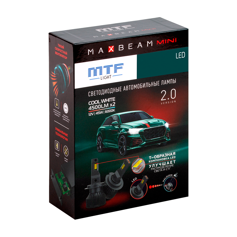 ������������ ����� MTF Light, ����� MaxBeam Mini, HB4(9006), 12V, 45W, 4500lm, 6000K, �����, �-��.
